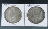 1879 and 1882-O Morgan Silver Dollars XF Details