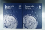 2 Partial Roosevelt Dime Sets 1965- 1989 in Folders VF-BU 81 Coins Total