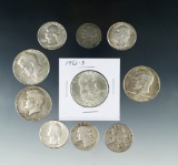 1943-S War Nickel, 5 Silver Wash Quarters, 1963-D Franklin & 3 40% Silver Kennedy Half Dollars