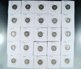 25 Different Date and or Mint Mark Mercury Dimes 1916-1945 AG-XF