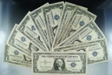 10 $1.00 Silver Certificates 1935 and 1957 Includes 1 Star Note G-VF