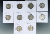 1932, 1934-D, 1942-S, 1945-S, 1947-S, 1948-S, 1951-S, 1960, 1962 and 1964 Washington Silver Qtrs