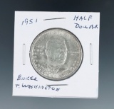 1951 Booker T Washington Commemorative Silver Half Dollar Choice AU