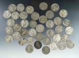 40 Assorted Silver War Nickels G-VF