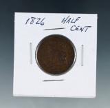 1826 Classic Head Half Cent XF Details Scratches