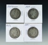 1900-O, 1904, 1907-S and 1908-D Barber Silver Half Dollars AG-G