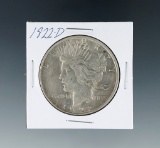 1922-D Peace Silver Dollars AU