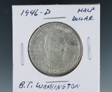 1946-D Booker T Washington Commemorative Silver Half Dollar AU