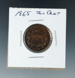 1865 Two Cent Piece VG Details