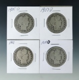 1905-O, 1907-D, 1908-O and 1912 Barber Silver Half Dollars AG-G