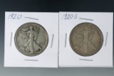 1920 and 1920-S Walking Liberty Half Dollars F