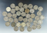 40 Assorted Silver War Nickels G-VF