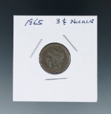 1865 Three Cent Nickel F Details Cleaned