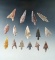 Group of 15 Neolithic Points from Mauritania North Africa. Largest is 1 11/16