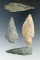 Hard To Find!  Set of four assorted arrowheads found in Rhode Island in the mid-1800s.