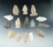Set of 15 assorted arrowheads found in Fairfield Co., Ohio, largest is 1 3/4