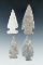 Set of four Intrusive Mound arrowheads found in Knox Co., Ohio, largest is 2 3/8