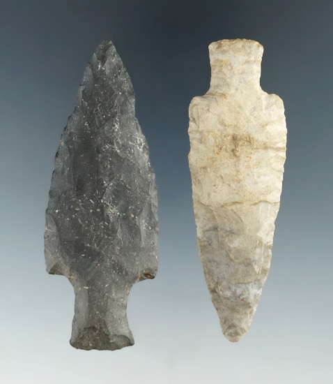 Hard-to-find type! Pair of Archaic Expanded Stem points found in Richland Co., Ohio.