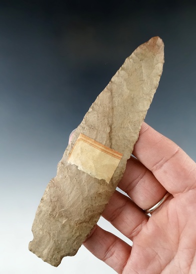 Large! 5 1/8" nicely flaked Benton point found in Hardin Co., Kentucky.