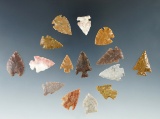 Set of 15 Colorado Arrowheads, largest is 15/16