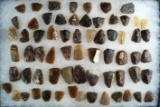 Large group of approximately 65 mostly Knife River Flint scrapers found in Emmons Co., ND.