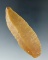 Superb edge flaking on this heavily patinated paleo Uniface Knife - translucent yellow chalcedony.
