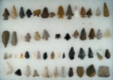 Large group of 54 assorted artifacts from various different areas, largest is 2 1/8