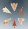 Six nice Gempoints made from attractive material found near the Columbia River, largest is 7/8