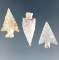 Set of three well flaked Columbia River Gempoints, one is  highly translucent chalcedony.