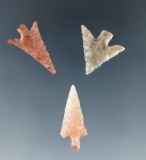 Set of three Columbia River Gempoints, all in very nice condition, largest is 15/16