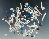 Group lot of loose beads with a nice assortment of dentalium, shell beads, and trade beads.