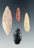 Set of three flaked artifacts including a 2 1/4