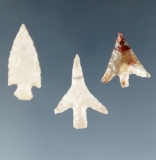 Set of three nicely styled Columbia River Gempoints, one is made from attractive agate.