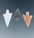 Set of 3 Columbia River Gempoints, two are made from highly translucent agate. Largest is 7/8