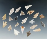 Large group of 21 assorted Gempoints found near the Columbia River, largest is 15/16