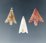 Set of three Columbia River Gempoints, Largest is 3/4