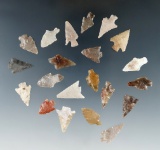 Large group of 21 assorted Gempoints found near the Columbia River, largest is 13/16