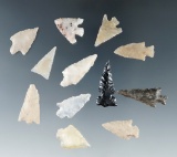 Group of 12 assorted arrowheads and Gempoints found near the Columbia River.