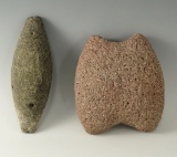 Group lot of two stone net weights from the Klamath Basin area of southern Oregon.