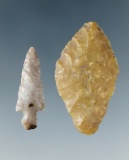 Pair of flaked artifacts including a Dagger and a small 1 5/16