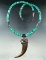 Beautifully made vintage bear claw and turquoise necklace from the southwestern U.S.