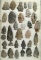 Large group of approximately 31 assorted arrowheads and knives collected by James Brown - Ohio.