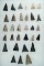 Nice group of 31 triangular arrowheads collected by James Brown in various counties in Ohio.