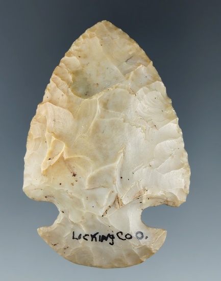 2 1/2" Flint Ridge Dovetail found in Licking Co., Ohio. Ex. Pertus collection.  Bennett COA.