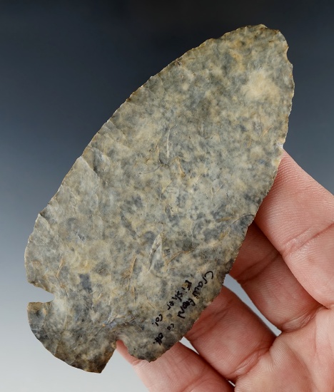 3 3/4" heavily patinated Dovetail made from attractive Coshocton Flint found in Crawford Co., Ohio.
