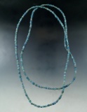 Two nice strands of early blue trade beads, largest strand is 19