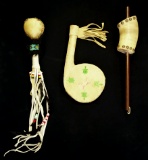 Set of three contemporary Indian rattles that make nice display items.