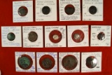 Set of 13 assorted coins from various countries.  See photos.