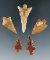 Group of 5 Columbia River Gempoints, made from orange Carnelian Agate. Longest is 1 1/2
