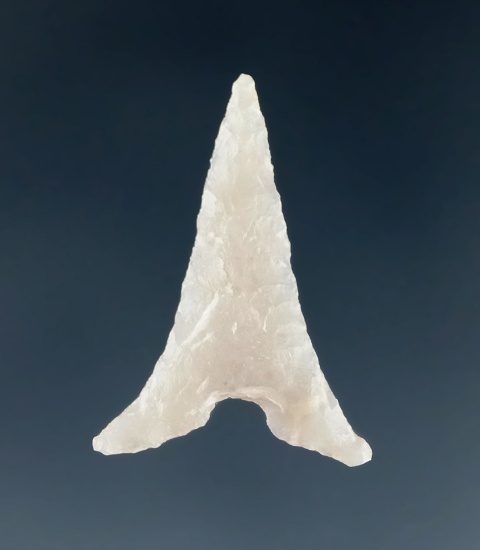 7/8" Garza point made from attractive semi translucent chalcedony found in Texas.